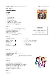 English Worksheet: Dancing Queen Listening Song Activity