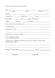 Medical Intake form