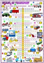 English Worksheet: Means of transport :crossword puzzle 