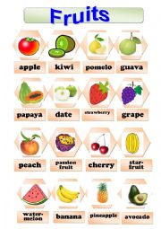 English Worksheet: fruit