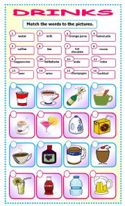 English Worksheet: Drinks:matching_8