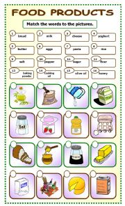 English Worksheet: Food Products_matching_9