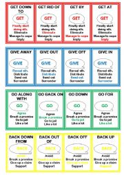 English Worksheet: Phrasal verbs - Happy Families Game