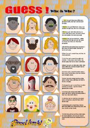 English Worksheet: Description of people