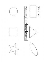 English Worksheet: Shape tracing