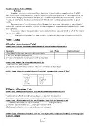 English Worksheet: reading comprehension 