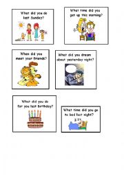 English Worksheet: Past simple cards