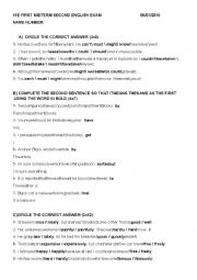 English Worksheet: exam for adjectives,comparison forms,modals(with participles),passive voice