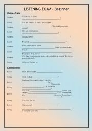 English Worksheet: Exercises on Listening to Conversation