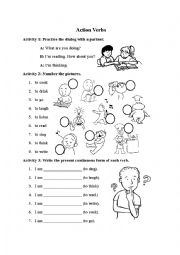 English Worksheet: Action Verbs