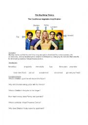 English Worksheet: The Big Bang Theory the cruciferous vegetable amplification