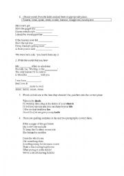 English Worksheet: Take me to church - song exercise