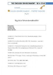 English Worksheet: The big blue fish and the red small fish Play
