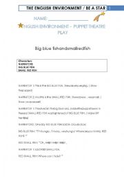 English Worksheet: The big blue fish and the red small fish Play
