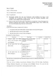English Worksheet: Final Test Grade 8