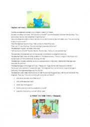English Worksheet: elephant and friends