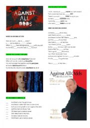 English Worksheet: Phil Collins Against all odds