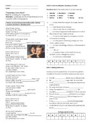English Worksheet: Yesterday Once More (By The Carpenters)