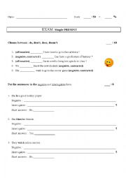 English Worksheet: Simple Present 