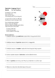 English Worksheet: Poetic device practice poem