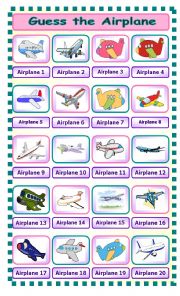 English Worksheet: Guess the Airplane