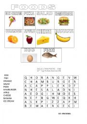 English Worksheet: foods