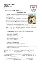 English Worksheet: Past Simple vs. Past Continuous and Reading Comprehension