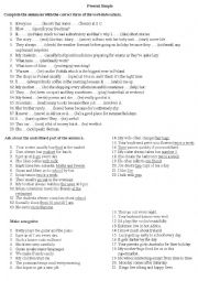 English Worksheet: Present Simple - exercises