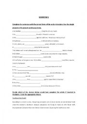 English Worksheet: Various grammar