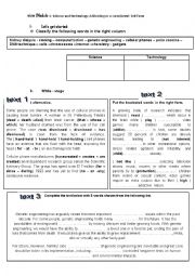 English Worksheet: revision for module 4 science and technology