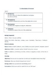 English Worksheet: Writing about a celebration