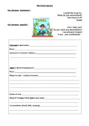 English Worksheet: The travel agency