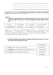 English Worksheet: Peer pressure