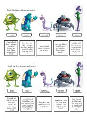 English Worksheet: MONSTERS, INC