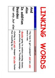 English Worksheet: LINKING WORDS