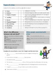 English Worksheet: Crimes