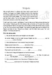 English Worksheet: Walpole reading comprehension