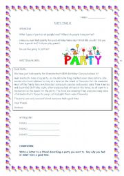 Party time writing and speaking