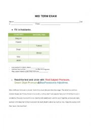 English Worksheet: Test 