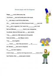 English Worksheet: Present simple with The Simpsons