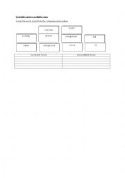 English Worksheet: countable and uncountable nouns