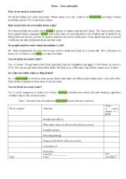 English Worksheet: Water