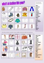 English Worksheet: whats in fashion this year?