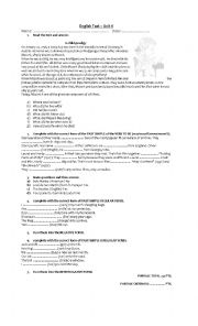 English Worksheet: english test past simple