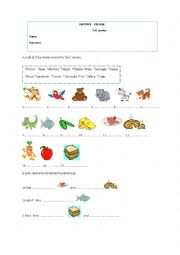 English Worksheet: likes and dislikes