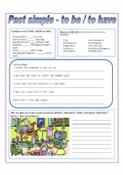 English Worksheet: past simple - was/ were/ had