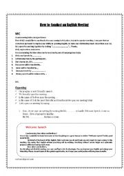 English Worksheet: English Meeting Club programs