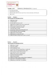 English Worksheet: Pet speaking exam preparation