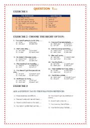 English Worksheet: question tags 