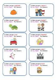 English Worksheet: SPEAKING CARDS HAVE GOT part 2